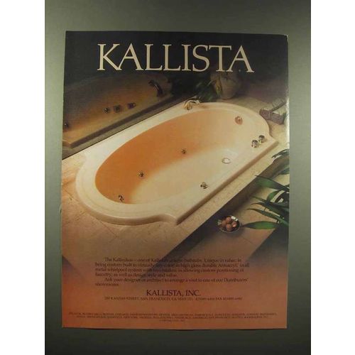 1990 Kallista Kallinikos Bathtub Ad