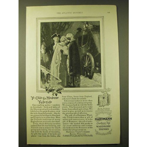 1924 Hartmann Trunk Company Ad - Ye Olde & Moderne Yuletide