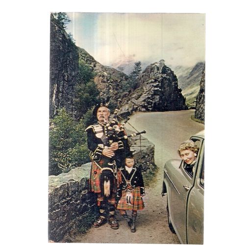 A PIPER IN GLENCOE, ARGYLL, SCOTLAND unused vintage postcard J Arthur Dixon #