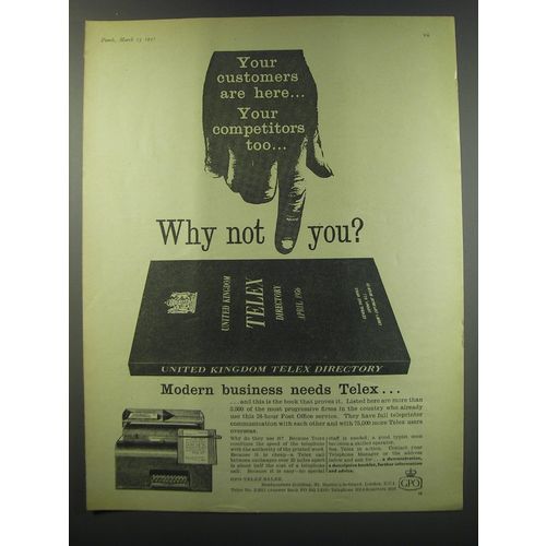 1957 GPO Telex Ad - Your customers are here.. Your competitors too