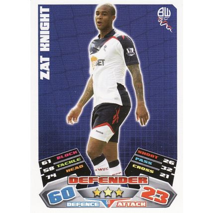 Match Attax 2011/2012 59 Zat Knight Bolton Wanderers