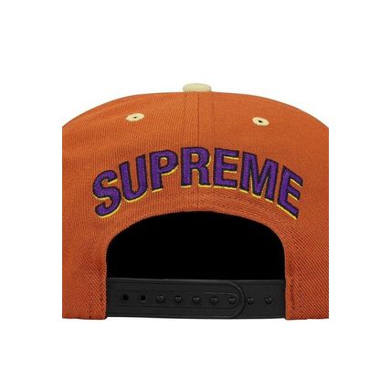 SUPREME BRAND NEW FLAT ECSTASY 6-PANEL SNAPBACK BURNT ORANGE BROWN HAT/CAP EMBRO