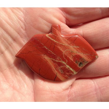 B Red Jasper Touch Palm Stone 2 Inch Gemstone Energy Work