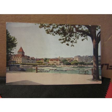BEAU RIVAGE, OUCHY, SWITZERLAND used vintage postcard