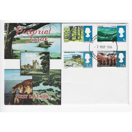 GB 1966 British Landscapes set FDC pictorial issue Fareham pm