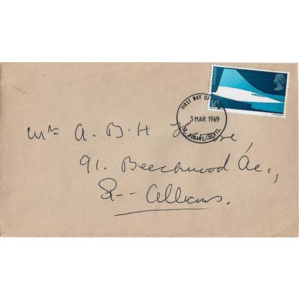 GB 1969 Concorde 1s6d FDC St Albans pm