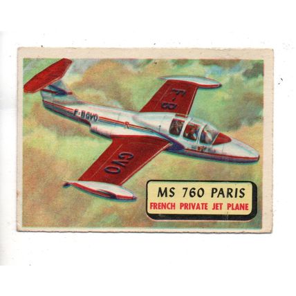 A & B.C. GUM PLANES 88 X 64mm 1958 No.20 MS 760 PARIS FRENCH PRIVATE JET PLANE