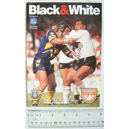1993 programme Widnes v. Warrington