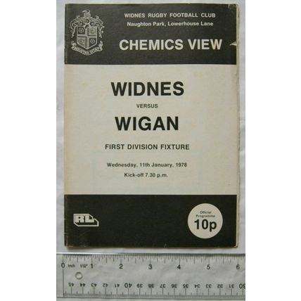 1978 programme Widnes v. Wigan