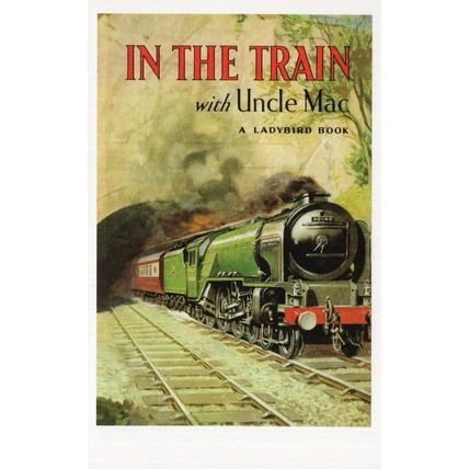 In The Train With Uncle Mac Ladybird First Edition Book Postcard