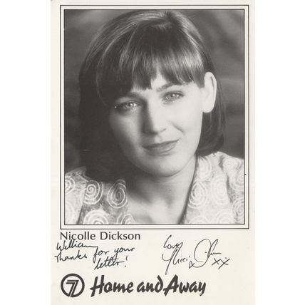 Nicolle Dickson Home & Away TV Show Hand Signed Photo