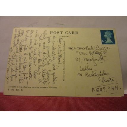 multiview, FRITTON LAKE, GREAT YARMOUTH, NORFOLK used vintage postcard =