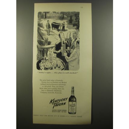 1954 Kentucky Tavern Bourbon Ad - cartoon by Richard Decker - Ashley's Right