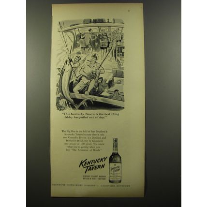 1954 Kentucky Tavern Bourbon Ad - cartoon by Richard Decker - The Best Thing