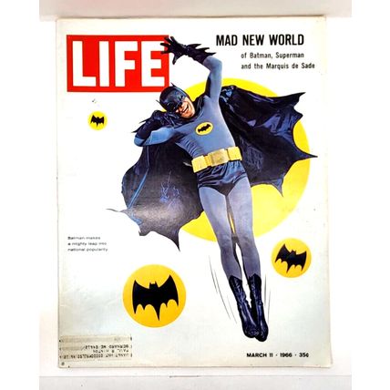 Life Magazine March 11, 1966 Batman Adam West Television Superman Mad New World