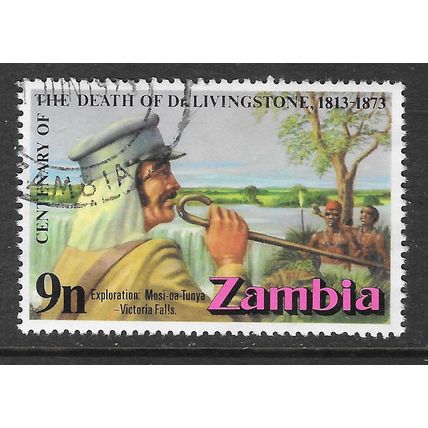 ZAMBIA 1973 DOCTOR LIVINGSTONE 100 YEARS DEAD VICTORIA FALLS EXPLORATION USED