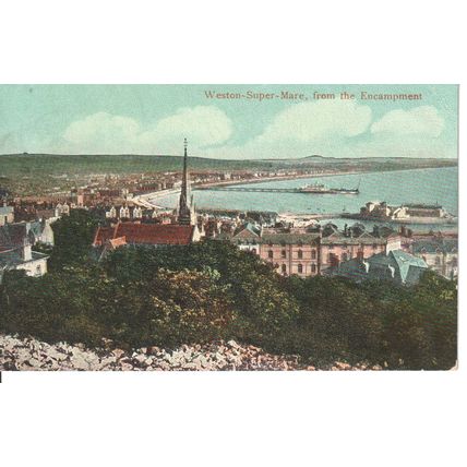 Antique GB Postcard 1906 - From The Encampment, Weston-super-Mare, Somerset