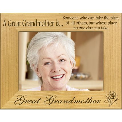 A Great Grandmother is Laser Engraved Wood Picture Frame Landscape (4 x 6)