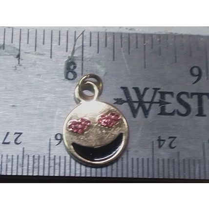 Smiley Face Charms Gold Emoji Pendants, Charms 1.65 each free shipping