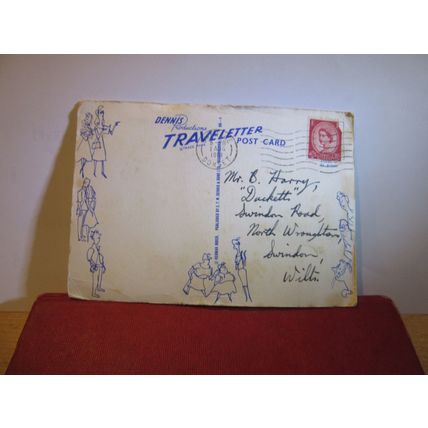 HERMAN BOXER TRAVELETTER used vintage postcard 1961 pm =