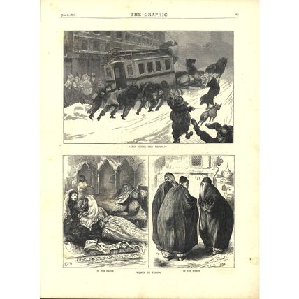PARIS UNDER THE REPUBLIC WOMEN IN PERSIA 1872 Horace Harral VICTORIAN ENGRAVINGS