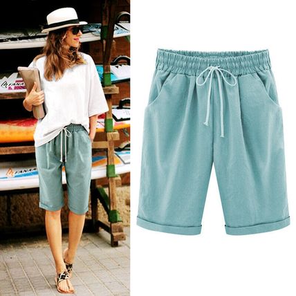 Pants Elastic Waist Shorts Ladies Beach Casual Shorts Plus Size Women Summer Hot
