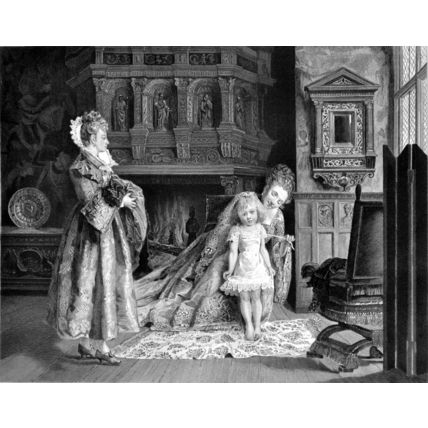 TOILET OF THE YOUNG PRINCESS 1878 Ignacio de Leon y Escosura VICTORIAN ENGRAVING