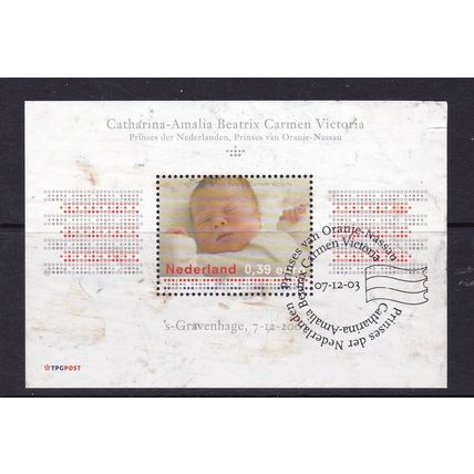 NETHERLANDS 2003 BIRTH PRINCESS AMALIA MINIATURE SHEET USED SG MS2348