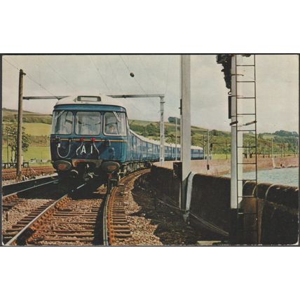 Electric Glasgow Suburban Blue Train at Craigendoran, c.1970s - Salmon Postcard