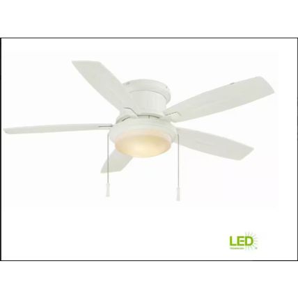 Hampton Bays "Roanoke" 48 in. LED Indoor/Outdoor Matte White Ceiling Fan