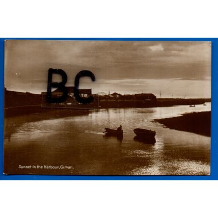 Rp Postcard Sunset In The Harbour Girvan Nr Chapeldonan Grangeston Ardwell