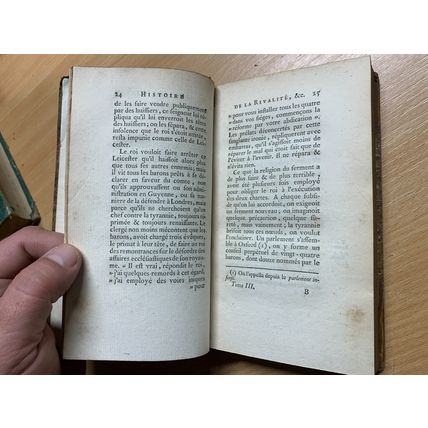RARE* 1798 HISTOIRE DE LA RIVALITE FRANCE & ANGLETERRE VOL 3 ANTIQUE BOOK (P3)