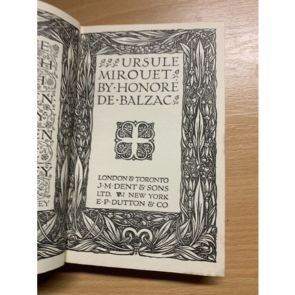 1925 HONORE DE BALZAC "URSULE MIROUET" FICTION 100 YEARS OLD HARDBACK BOOK (P3)