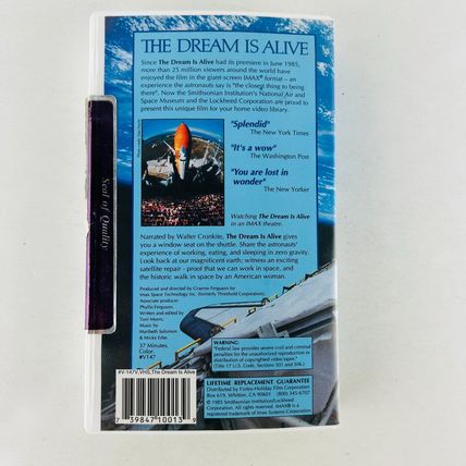 Space Shuttle Challenger - The Dream Is Alive IMAX VHS Video Tape 1984