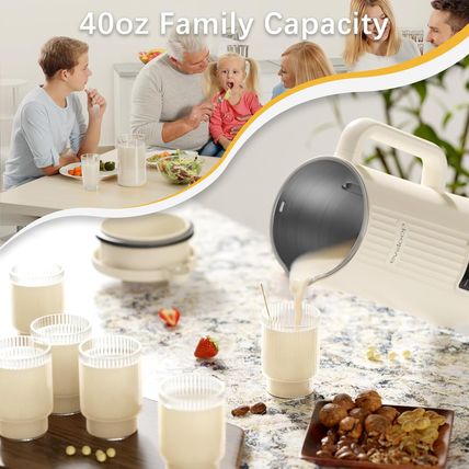 8 in 1 Automatic Nut Milk Maker, 40Oz Plant Based Milk Machine for Homemade Almo