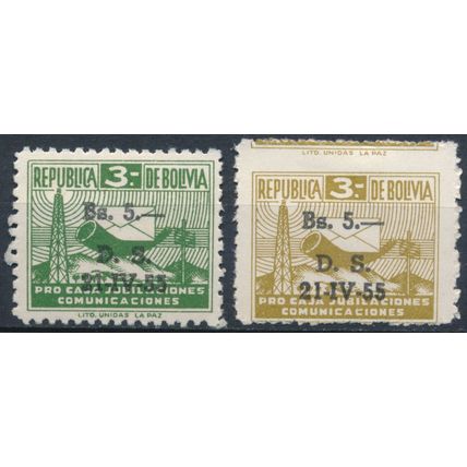Communication Tax surch - Bolivia 1955 - NM H - MiNr Z20/1 (B)