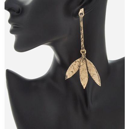VALENTINO GARAVANI Antique Gold Tone Leaves Drop Earrings (RARE & COLLECTABLE)