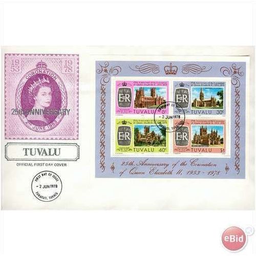 Tuvalu FDC 1978 - SG MS93 - 25th Anniversary of Coronation