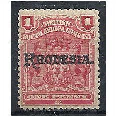 Rhodesia 1909 SG101 1d Carmine-Rose Mounted Mint . . .