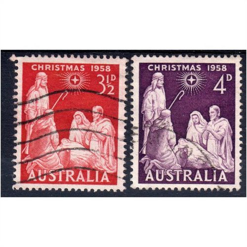 AUSTRALIA Sg306-307 1958 xmas issues fine used (U104)