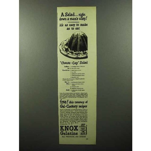 1948 Knox Gelatine Ad - Salad Down a Man's Alley