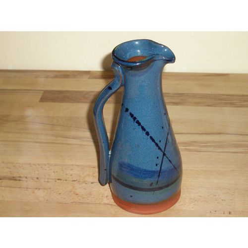 Attractive Blue Glazed Studio Pottery Jug - Marked