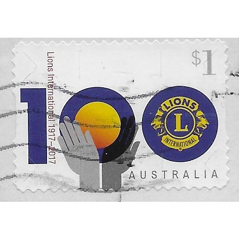AUS 2017 $1.00 (S/A) 'LIONS INTERNATIONAL' (ON PAPER) FINE USED (EBID64-153)