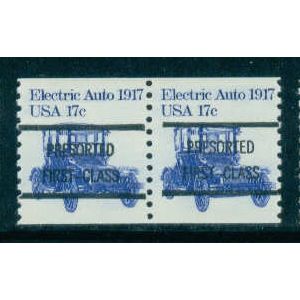 1906a 17c Electric Auto Fine MNH Dry Gum Gap Pair PreCnx Type A W0198