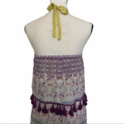 Raga Tropicbird Boho Tassel Halter Dress Women's XS Summer Beach Resort