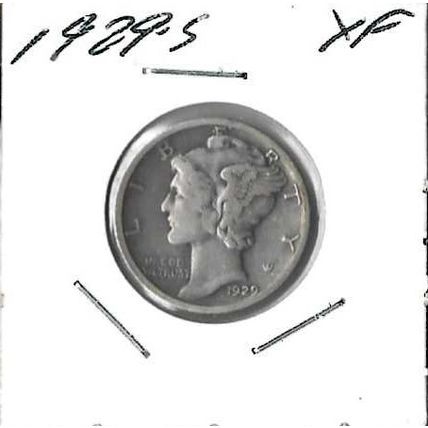1929-S US Silver Mercury Dime XF