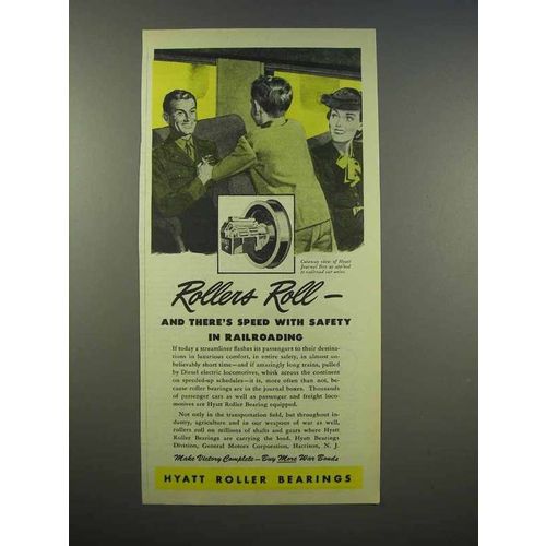 1945 Hyatt Roller Bearings Ad - Safety in Railroading
