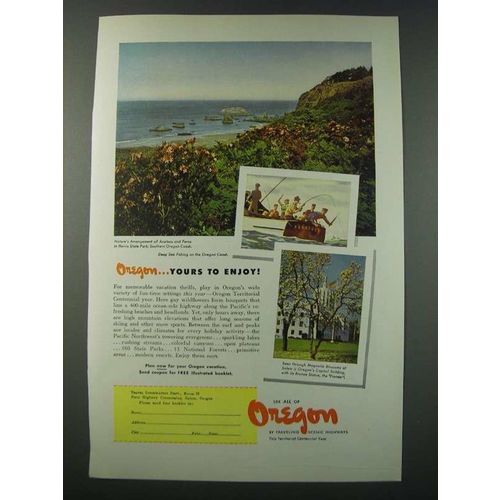 1948 Oregon Tourism Ad - Yours to Enjoy
