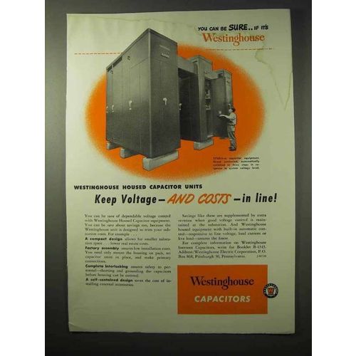 1950 Westinghouse Capacitors Ad - Keep Costs in Line