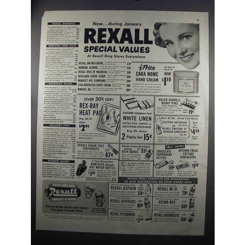 1952 Rexall Drug Stores Ad - Special Values